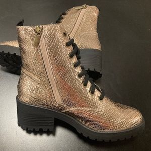 Gold Combat boots